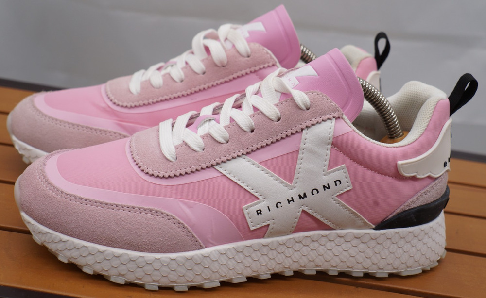 John Richmond Women's Pink Suede Suede Leather Sneakers Size 37 EU US 6.5